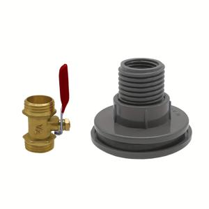 TEMU 1세트 PVC 벌크헤드 조인트 어댑터, 내구성 좋은 빗물통 커넥터 키트 (황동 볼 밸브 포함), 수족관 부품, -DN15 외경 나사산 커넥터에 적합, 빗물통, 수족관, 탱크, 욕조 및 수영장, 수도관에 이상적