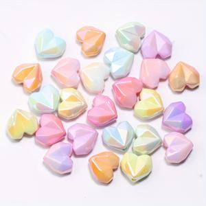 TEMU 20개 멀티컬러 복숭아 14mm 아크릴 비즈, 광택 표면, 그라데이션 루스 비즈, 주얼리 제작 S목걸이 귀걸이 수제 추가 재료