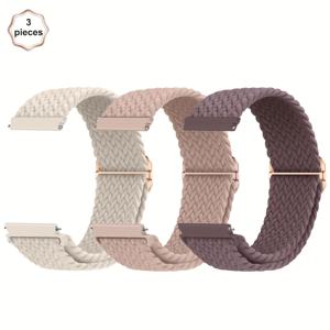 TEMU 삼성 7 6 5 4 40mm 44mm 밴드와 호환되는 신축성 있는 밴드 3개, 갤럭시 5 프로 45mm, 6 클래식 47mm 43mm, 4 클래식 46mm 42mm, 액티브 2용, 여성용 20mm 탄성 시계줄