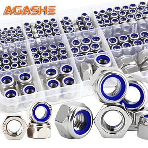 TEMU 220개 스테인리스 스틸 메트릭 잠금 너트 키트, 나일론 삽입 육각 잠금 너트 M3 M4 M5 M6 M8 M10 M12, 잠금 와셔용, 광택 마감, 부식 방지, DIN985에 맞음, 하드 환경에서 볼트의 느슨 방지, 진동 및 충격 방지