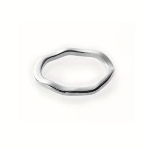 TEMU 1개, 트렌디한 캠퍼스 스타일에 완벽한 부드럽고 물결 모양의 불규칙한 디자인의 독특한 얇은 반지