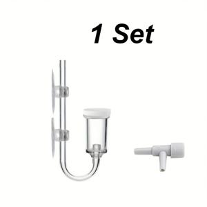 TEMU 1세트 수조 미니 에어 디스크 산소 펌프, 투명 무음 저압 산소 분무기, 나노 버블 스톤 키트 (흡착컵 포함)