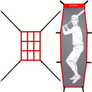 TEMU 야구 소프트볼 피칭 타겟 & 더미 배터, 조절 가능한 야구 피칭 네트 훈련용품 9홀 존 부착물, 타격 정확도를 위한 야구 & 소프트볼 연습용 네트