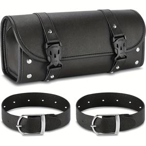 TEMU 1개 모터사이클 툴백, 범용 모터사이클 포크백 새들백 핸들바 백 스토리지 툴백, 핸들바, 프론트 포크, 테일랙, 스토리지 파우치, 모터사이클 액세서리, 블랙