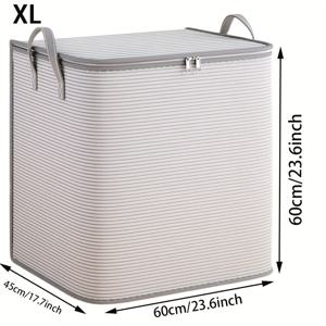 TEMU 1개 대형 XL 정리 가방, 옷 정리 가방, 튼튼한 손잡이와 지퍼가 있는 접이식, 뚜껑과 손잡이가 있는 옷장, 의류 정리 보관, 휴대용 옷장, 침대 밑 수납에 적합