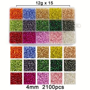 TEMU 2/3/4mm 2100/6450/14850개 반짝이는 비즈 캔디 컬러 홀 컬러풀 필링 비즈 루즈 비즈 원형 비즈 장식 비즈, 팔찌 목걸이 귀걸이 헤어 장식 휴대폰 체인 백팩 펜던트 주얼리 제작에 적합