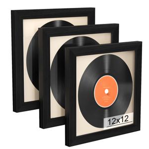 TEMU 12X12인치 비닐 레코드 전시용 나무 프레임 3개 세트 (전면 개방형 디자인). LP 앨범 커버를 선보이는 데 이상적이며, 이 빈티지 블랙 프레임은 당신의 벽에 완벽하게 어울립니다.