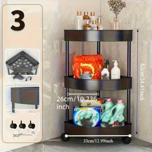 TEMU 1개 모던 3단/4단 코너 책장, 접이식 및 조립 필요, 욕실·주방·화장품·욕조용 다목적 수납 바구니