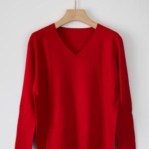 TEMU 여성용 브이넥 스웨터 베이스 레이어 - 단색 클래식 풀오버 스웨터, 사계절용, 기계 세탁 가능, 블라우스용 비브이넥 스웨터, 튜닉 기장 및 레이어링용, 레귤러 핏 옷장 필수품