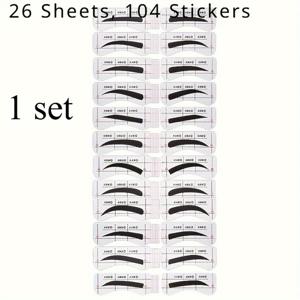TEMU 1세트 26개 눈썹 스티커, 총 104장, 빠르고 쉬운 눈썹 디자인 도구