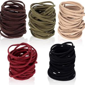 TEMU 4미터 천연 가죽 코드 5롤, 3mm 천연 플랫 스웨이드 스트립, 신발끈, 비즈, 주얼리 제작 및 목걸이, 팔찌 등 공예에 적합