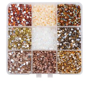 TEMU 모카 AB 젤리 수지 라인석 4500개, 9구획 박스형 캐러멜 글로우 네일 아트 장식, DIY 수제 스티커, 전기도금 폭력적인 곰 라인석, 멀티 컬러 스파클링 장식, 앰버 반투명 글리터 라인석, 주얼리 제작 키트, 팔찌, 주얼리, 열쇠고리 펜던트 등에 적합, 주얼리 제작용 공예 액세서리, 패션 선물, 접착제 불필요