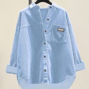 TEMU 리브드 이지 패셔너블 루즈 버튼 셔츠