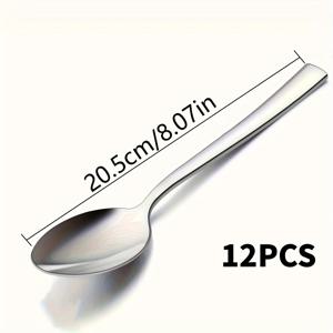 TEMU 스테인리스 스틸 미러 폴리싱 디너 스푼 12pcs 세트, 식기세척기 안전, 주방 액세서리