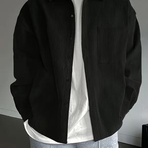 TEMU [Pearson OBM] 신상 가을 남성 스포츠 캐주얼 셔츠 및 재킷, 코듀로이 재킷 고급 남성 봄/가을 겉옷, 데일리룩에 적합