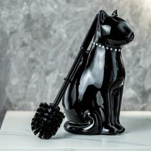 TEMU 1개 샤페이 강아지 모양 세라믹 변기 브러쉬 세트 - 귀여운 소형 욕실용, 공간절약형 방수 딥 클리닝 브러쉬, 쉬운 조립, 변기/욕실용, PET/세라믹 (샤페이 애호가를 위한 제품)