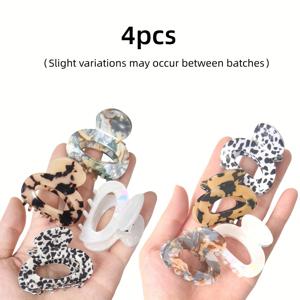 TEMU 4개 우아한 타원형 헤어 클로 클립 | 마블 패턴 아세테이트 헤어 클로 (커피 브라운//블랙//거북이 껍데기), 반머리 스타일 연출, 크리스마스 & 새해 선물