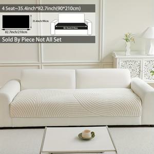 TEMU 스타일의 두꺼운 플러시 소파 커버 1개, 퀼팅 장인 정신, 미끄럼 방지, 사계절용, 세탁기 사용 가능, 반려동물 친화적, 부드러운 플러시 원단으로 제작, 거실, 침실 및 사무실의 홈 데코레이션에 적합