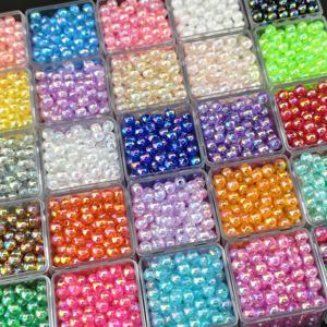 TEMU 500개 25색상 6mm AB 라운드 아크릴 구슬 세트, DIY 주얼리 제작, 팔찌, 목걸이, 휴대폰 고리, 지갑 액세서리용 공예 재료, 구슬 꿰기 및 주얼리 공예용 액세서리