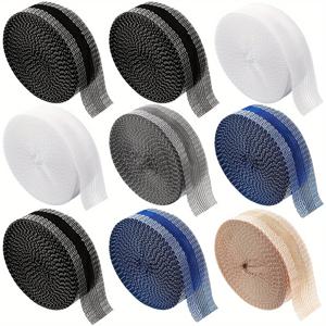 TEMU 9개입 자가 접착 패브릭 밑단 테이프 - 재봉 없이 다림질 필요 없는 옷 수리 패치, 바지, 청바지, 트라우저용 무봉제 밑단 처리 - 다양한 색상 (화이트, 블랙, 카키, 그레이, 블루) - 내구성 있는 자가 접착 밑단 DIY 의류 수리용