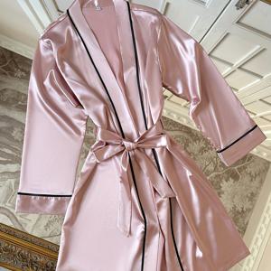 TEMU 여성용 V넥 가운 - 사계절 착용 가능한 부드럽고 포근한 가운, 세탁기 사용 가능, 단색 홈 스파 & 연중 착용 가능한 잠옷