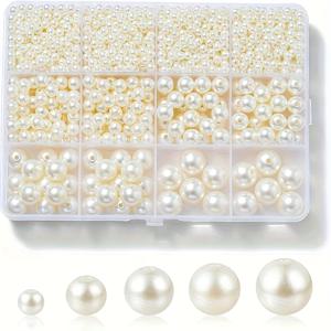 TEMU 1188개 4/6/8/10/12mm 주얼리 만들기용, 5가지 사이즈 라운드 메이킹 키트, 구멍이 있는 필러 비즈, DIY 공예용 목걸이 귀걸이 팔찌 목걸이 모바일 체인 주얼리 만들기 재료, 라운드 비즈, 장식용 비즈, 페스티벌 선물, 주얼리 만들기 키트