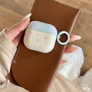 TEMU 밀크 블루 블로킹 IMD 컬러풀 도파민 별 이어폰 가방 보호 케이스 (에어팟프로2 케이스/에어팟프로 케이스/에어팟4 케이스/에어팟3 케이스/에어팟2 케이스용)