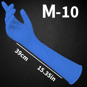 TEMU 10/20개, 초장형 16인치 - 방수 블루 니트릴 장갑 - 주방, 설거지, 가정 청소, 야외 사용, 거실 및 욕실용, 파우더 프리