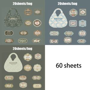 TEMU 60장/봉투 (3가지 스타일 20장) 플로랄 자수 스티커 - 스크랩북, 플래너, 저널용 - 식물 자수 데칼, 생일 장식, 게시판 & 공예용 - 팩