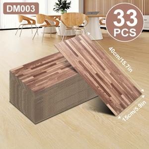 TEMU 33개입, 우드 그레인 PVC 자가 점착 바닥재, 가정용 자가 설치, 두꺼운, 내마모성 및 방수, 거실, 침실, 식당 및 욕실의 리모델링 및 장식에 적합