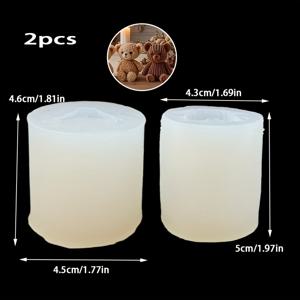 TEMU 2개입 - 귀여운 곰돌이 실리콘 몰드, 크리스마스 미니 곰돌이용, 사랑스러운 동물 곰돌이 향초에 적합. 할로윈, 크리스마스, 발렌타인데이 선물, 그리고 홈 데코레이션으로 완벽합니다.