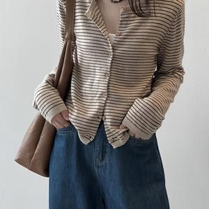 TEMU 여성 가을 디자인 카디건 재킷, 라운드넥 라이트업 긴팔 탑으로 완성