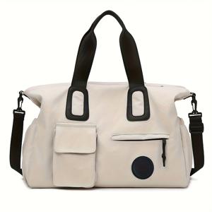 TEMU KINGANT 여성용 대용량 토트백 //여행용 - 조절 가능한 스트랩 & 지퍼 클로저, // 나일론 핸드백, 캐주얼 프로페셔널 넉넉한 캐리백