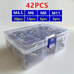 TEMU 42피스/8피스 아연도금 트랙터 핀 키트 - M4부터 M11 사이즈 혼합, 농업용 차량 수리 및 유지보수, 잔디깎기 용