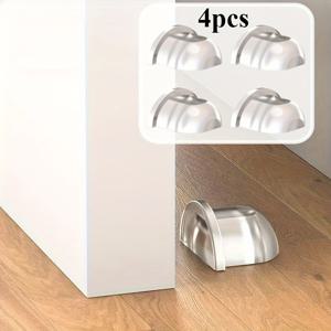 TEMU 4개 세트 자석 도어 스토퍼 벽 보호 자가 접착 바닥 완충 투명 도어 노브 범퍼 소프트 라운드 도어 핸들 범퍼