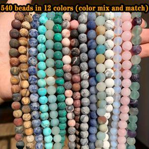 TEMU 1080/540개 8mm 천연석 비즈 스트랜드 - 수제 DIY 주얼리 만들기 재료, 멀티컬러 대리석 패턴, 어스톤, 블루, 그린, 핑크, 화이트, 그레이 & 블랙 대리석 - 목걸이, 팔찌, 귀걸이 제작을 위한 독특한 선물 - 자연스러운 색상과 질감, 정교한 비즈, 가방 만들기용 비즈, 구리 비즈