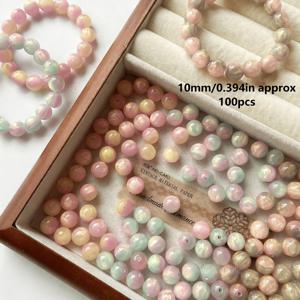 TEMU 100개 드림피크 고양이 눈 레진 원형 비즈, 오일 페인팅 스타일, 주얼리 제작용, 팔찌, 목걸이 및 기타 장식에 적합, 8/10mm로 제공