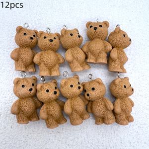 TEMU 12개 고품질 레진 3D 곰 펜던트, DIY 주얼리 제작에 적합, 귀걸이, 목걸이, 가방 액세서리에 완벽. 추수감사절, 주얼리 제작 용품/액세서리, 주얼리 제작/팔찌 참, 핀, 팔찌 참에 이상적. 친구와 가족을 위한 완벽한 선물. 크리스마스, 발렌타인데이
