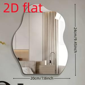 TEMU 이지 메이크업 거울 사이버 스타 거울 불규칙 모양 거울 벽 장식 테이블 메이크업 거울 여학생 드레싱 거울