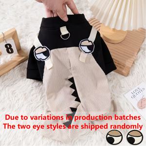 TEMU 1개 블레이크 공룡 사각옷 작은 공룡 가을 겨울 따뜻한 슈나우저 소형견 두꺼운 고양이 점프수트 강아지 리드 벨트 조끼 봄 가을 애완동물 의류