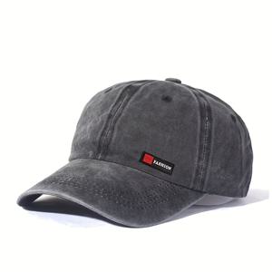 TEMU 남성용 빈티지 야구 모자, 워싱 디스트레스드 덕빌캡, 여성용 캐주얼 썬햇, 패셔너블하고 활용도 높은 크리켓캡