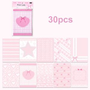 TEMU 30매/팩 창의적이고 귀여운 리본 및 하트 패턴 종이, DIY 스크랩북킹 및 저널링용 비접착식 장식지, 다양한 장면에 적합, DIY 메모지 커팅용 얇은 액세서리, 잡지 저널 및 사진첩 다이어리용 장식