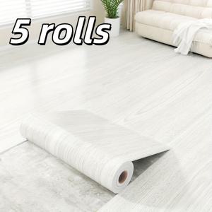 TEMU 두꺼운 나무결 PVC 접착식 바닥 스티커 5롤, 방수 및 내마모성 바닥 스티커, 쉽게 벗겨지는 침실, 거실, 주방, 임대 방 바닥재, 홈 데코 벽지, 홈 서피스 트랜스포메이션,DIY 바닥 업그레이드,탈착식 바닥 필름,현실적인 목재 ,레트로 우드 텍스처,내구성 있는 바닥 커버링,두꺼운 접착 필름