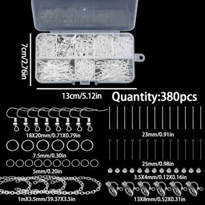 TEMU 10구 주얼리 제작 키트 - 점프 링, 체인, T핀, 헤드핀, 귀걸이 고리, 귀걸이 고정핀 등 포함 - DIY 귀걸이, 목걸이, 주얼리, 액세서리, 주얼리 제작 부품, DIY 부품 및 재료, DIY 주얼리 제작 툴킷, 집에서 만드는 크리스마스/할로윈 선물, 수공예품, 가족 및 친구를 위한 선물용