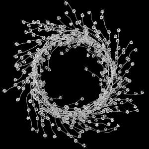 TEMU 글램 스타일 반짝이는 아크릴 가랜드, 아이스 와이어 투명 가랜드, 크리스마스 트리 장식, 플라스틱 투명 아크릴 보석 비즈 가랜드 오너먼트, DIY 리스 공예, 데이 장식, 웨딩 (1.5 M*45 포크)