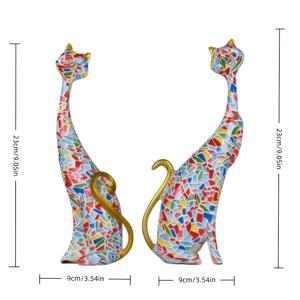 TEMU 커플용 수집용 고양이 피규어 2개 세트, 집과 주방의 장식에 완벽, 크리스마스 및 할로윈 장식에 적합