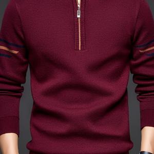 TEMU Shule Water OBM2025 남성 가을/겨울 슬림핏 니트 스웨터, 다양한 색상, 패셔너블하고 트렌디한 비즈니스 분위기, 다양한 상황에 적합