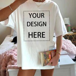 TEMU 여성용 포토 & 텍스트 프린트 티셔츠 - 개인화 가능한 반팔 화이트/블랙 탑, 나만의 이미지/로고 추가, 세탁기 사용 가능한 여름 캐주얼 셔츠, 웨딩, 파티, 팀 유니폼 및 기업 행사용 - 대량 주문 환영