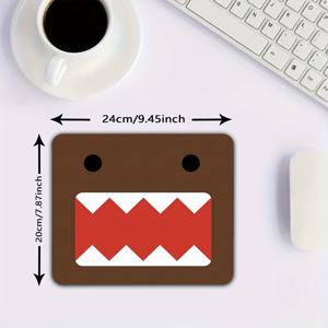 TEMU 미끄럼 방지 핫 브라운 몬스터 D-Domo 고무 마우스 패드, 사무실, 학습 및 게임에 적합, 휴대 가능하고 오래 지속, 데스크 매트