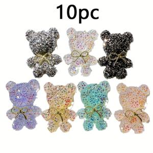 TEMU 10/20개 블링 베어 레진 참 젤리 레진 카보숑, 주얼리 제작 네일 아트 공예 레트로 매니큐어 추가